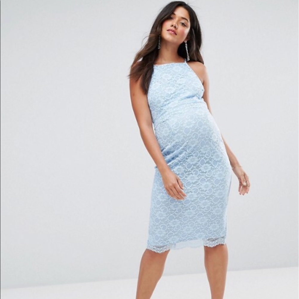 ASOS Blue Lace Maternity/Nursing Dress